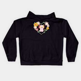 Axolotl floral Kids Hoodie